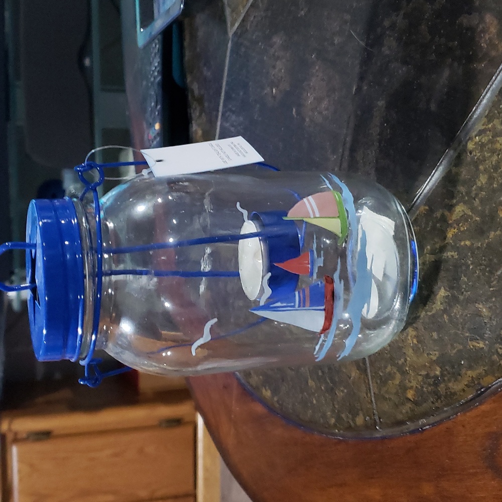 DONATING. MAKE OFFER. NWT. Sailboat Hanging Mason Jar Tealight Holder
